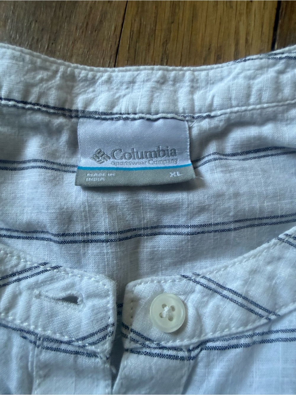 Columbia Men's White Shorts with Navy Stripe Detail